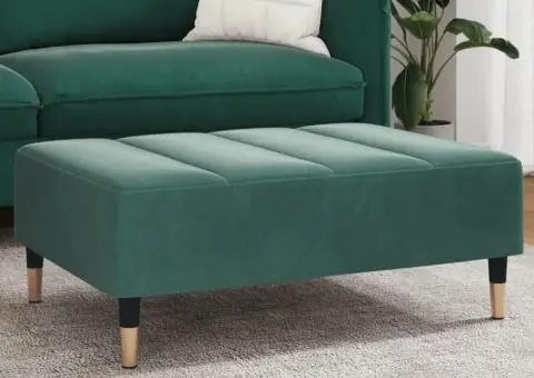 Taburet, verde închis, 77x55x31 cm, catifea - 1/5