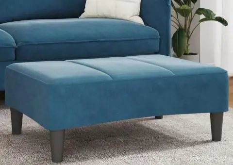 Taburet, albastru, 77x55x31 cm, catifea - 1/5