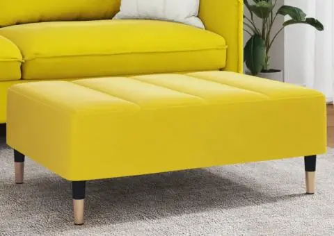 Taburet, galben, 77x55x31 cm, catifea - 1/5