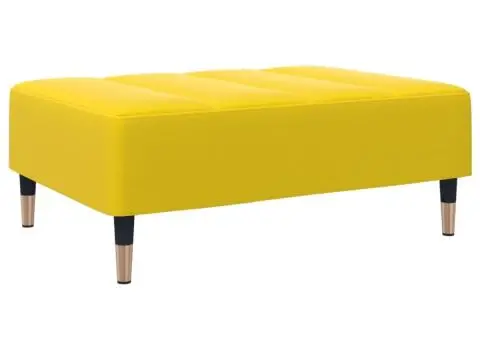 Taburet, galben, 77x55x31 cm, catifea - 2/5