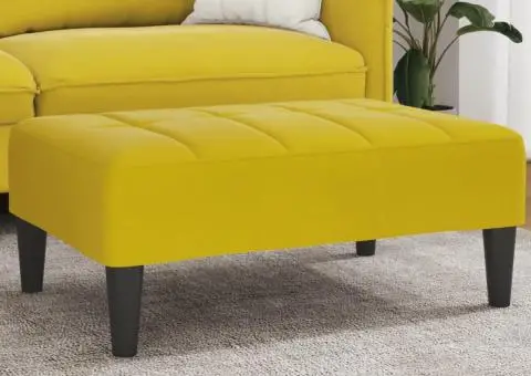 Taburet, galben, 77x55x31 cm, catifea - 1/5
