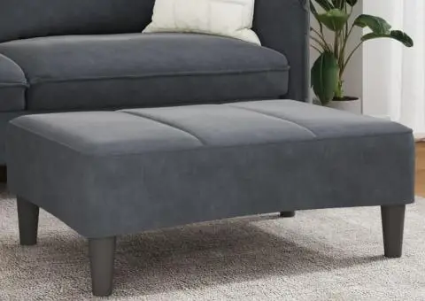 Taburet, gri închis, 77x55x31 cm, catifea - 1/5