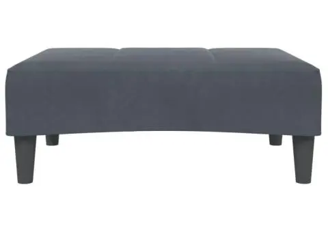 Taburet, gri închis, 77x55x31 cm, catifea - 4/5