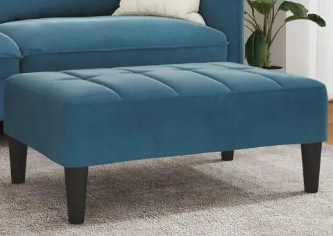 Taburet, albastru, 77x55x31 cm, catifea - 1/5