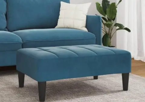 Taburet, albastru, 77x55x31 cm, catifea - 3/5