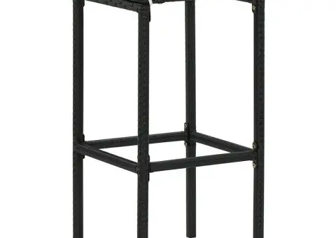 Set bar de grădină 5 piese negru lemn masiv acacia și poliratan - 4/5