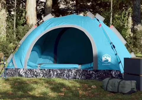Cort de camping pentru 2 persoane, setare rapidă, albastru - 1/5