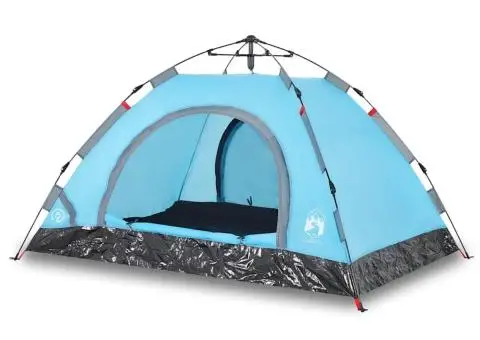 Cort de camping pentru 2 persoane, setare rapidă, albastru - 2/5