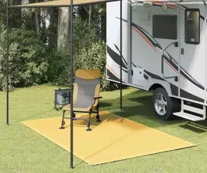 vidaXL Covor pentru cort, bej, 250x200 cm, HDPE