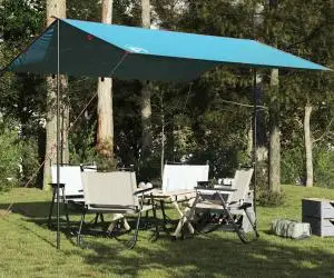 vidaXL Prelată de camping, albastru, 360x294 cm, impermeabilă