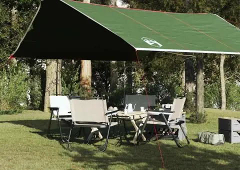 Prelată de camping, verde, 420x440 cm, impermeabilă - 1/5