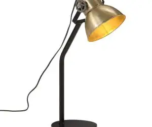 vidaXL Lampă de birou 25 W, alamă antichizată, 17x17x60 cm, E27