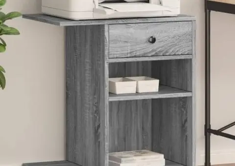 Suport pentru imprimantă cu roți, gri sonoma, 60x40x68,5 cm - 1/5