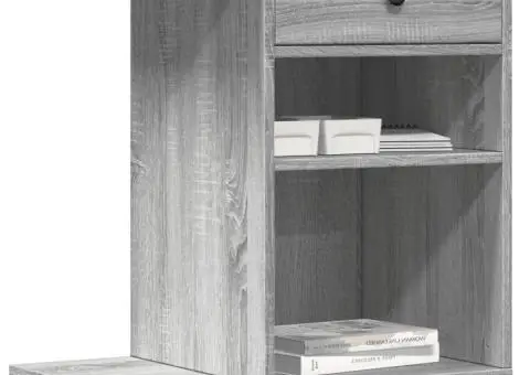 Suport pentru imprimantă cu roți, gri sonoma, 60x40x68,5 cm - 4/5