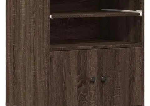 Suport pentru imprimantă cu roți, stejar maro, 60x48x74 cm - 2/5