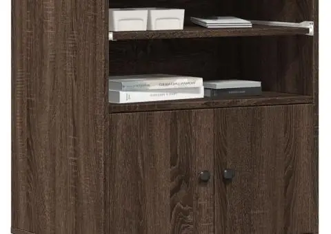 Suport pentru imprimantă cu roți, stejar maro, 60x48x74 cm - 4/5