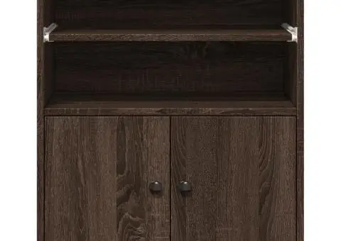 Suport pentru imprimantă cu roți, stejar maro, 60x48x74 cm - 5/5