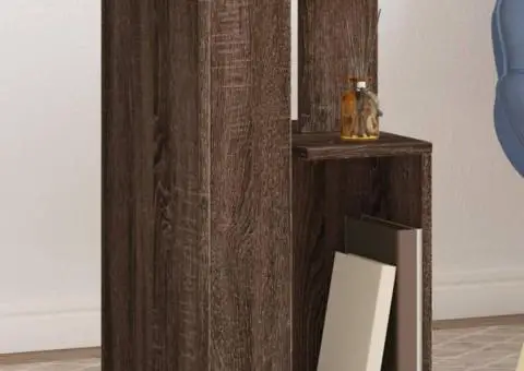 Măsuță laterală, stejar maro, 35x35x60 cm, lemn compozit - 1/5