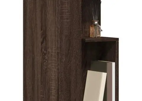 Măsuță laterală, stejar maro, 35x35x60 cm, lemn compozit - 4/5