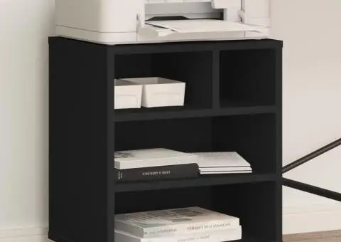 Suport pentru imprimantă cu roți, negru, 41x32x48 cm - 1/5