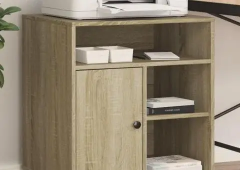 Suport pentru imprimantă cu roți, stejar sonoma, 60x50x67 cm - 1/5