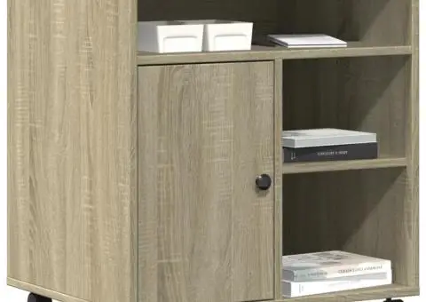 Suport pentru imprimantă cu roți, stejar sonoma, 60x50x67 cm - 4/5