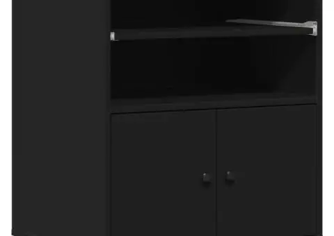 Suport pentru imprimantă cu roți, negru, 60x48x74 cm - 2/5