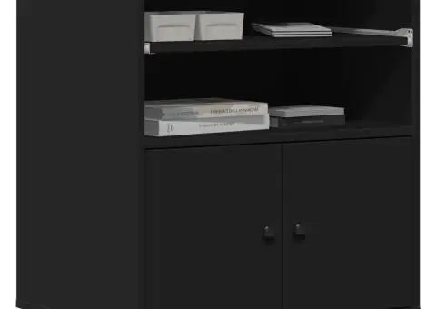 Suport pentru imprimantă cu roți, negru, 60x48x74 cm - 4/5