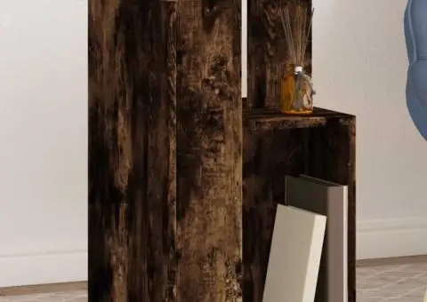 Masă laterală, stejar fumuriu, 35x35x60 cm, lemn compozit - 1/5