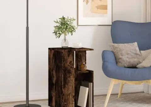 Masă laterală, stejar fumuriu, 35x35x60 cm, lemn compozit - 3/5