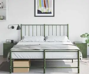vidaXL Noptiere, 2 buc., verde, 34,5x39x44 cm, oțel