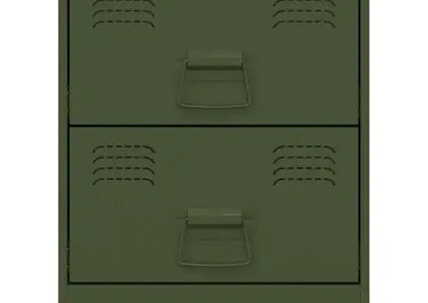 Noptiere, 2 buc., verde, 34,5x39x44 cm, oțel - 5/5