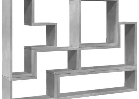 Raft de perete, gri sonoma, 96x12x64 cm, lemn prelucrat - 2/5