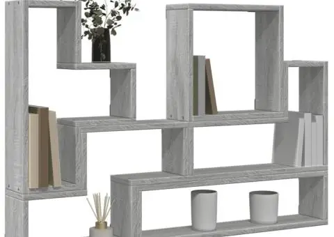 Raft de perete, gri sonoma, 96x12x64 cm, lemn prelucrat - 4/5