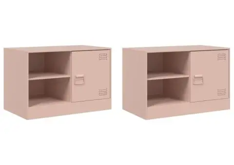 Dulapuri TV 2 buc Roz 67x39x44 cm Otel - 2/5