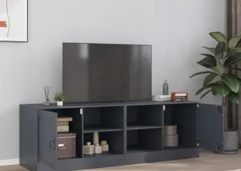 Comodă TV, 2 buc., antracit, 67x39x44 cm, oțel - 1/5