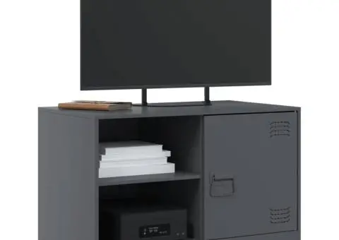 Comodă TV, 2 buc., antracit, 67x39x44 cm, oțel - 3/5