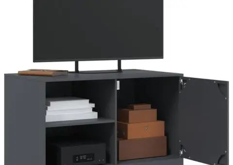 Comodă TV, 2 buc., antracit, 67x39x44 cm, oțel - 4/5