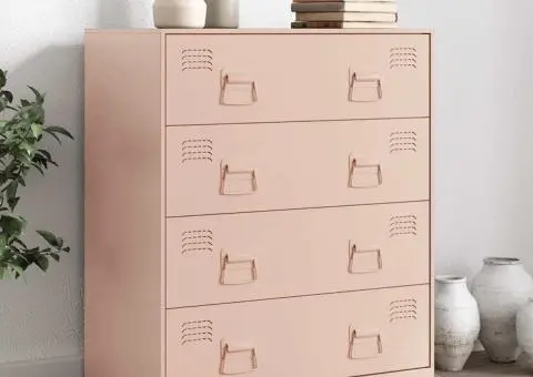 Comodă Roz 67x39x83 cm oțel - 1/5