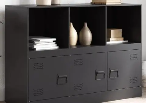 Servantă, negru, 99x39x73 cm, oțel - 1/5