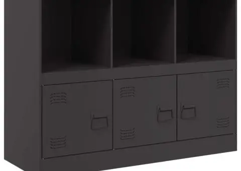 Servantă, negru, 99x39x73 cm, oțel - 2/5
