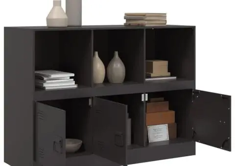 Servantă, negru, 99x39x73 cm, oțel - 5/5