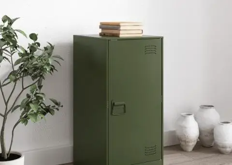 Bufeta verde măslină 34,5x39x73 cm oțel - 3/5