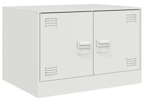 Măsuță de cafea, alb, 67x50x44 cm, oțel - 2/5