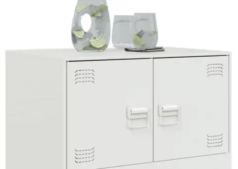 Măsuță de cafea, alb, 67x50x44 cm, oțel - 4/5