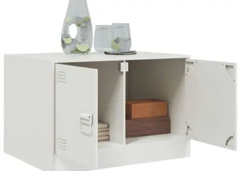 Măsuță de cafea, alb, 67x50x44 cm, oțel - 5/5