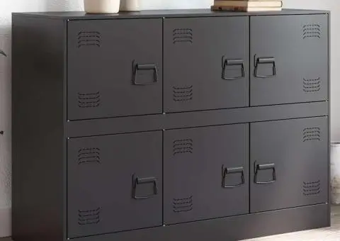 Servantă, negru, 99x39x73 cm, oțel - 1/5