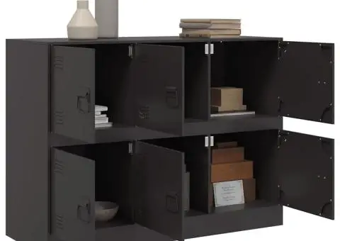 Servantă, negru, 99x39x73 cm, oțel - 5/5