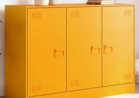 Noptieră, galben muștar, 99x39x73 cm oțel - 1/5