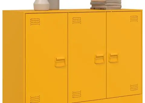 Noptieră, galben muștar, 99x39x73 cm oțel - 4/5